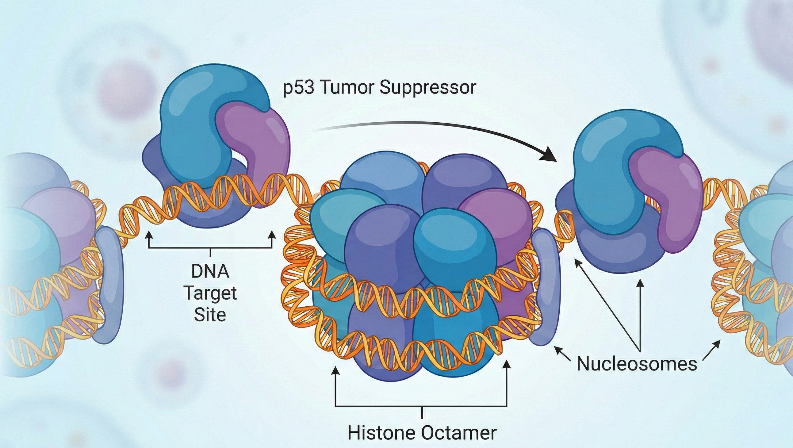 p53 binding to DNA illustration